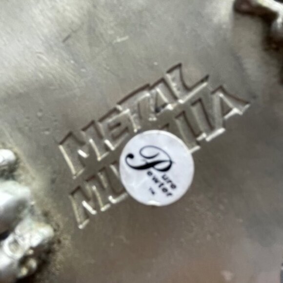 Metal Mulisha leather belt 43 inches long size L buckle made out of pure pewter - Picture 6 of 7